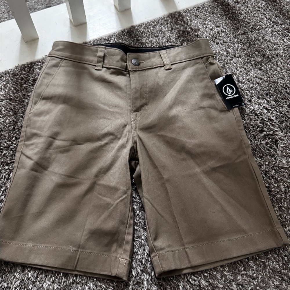 Volcom Khaki Flat Front Shorts